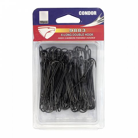 Фото крючок-двойник condor x-long double hook №1/0 bn (50 шт/упак)