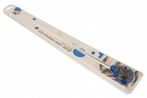 Фото удочка зимняя kyoda, балалайка бескивковая ice fishing rod, длина 36 см, тест 0,4-0,9 гр, цвет blue 