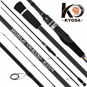 Фото спиннинг kyoda world travel, штекер 5 секций, длина 2,70 м, тест 10-45 гр, carbon t-30