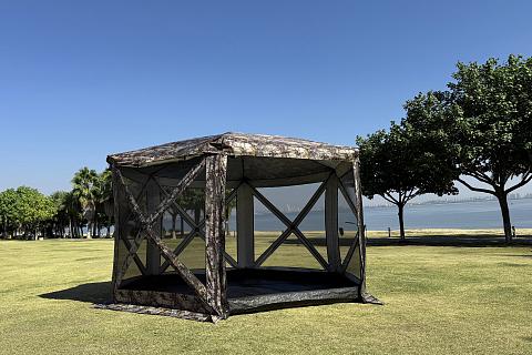 Фото шатер туристический kyoda 6 сторон, р.360*360*238см, плотн190т, 210d, цвет кмф