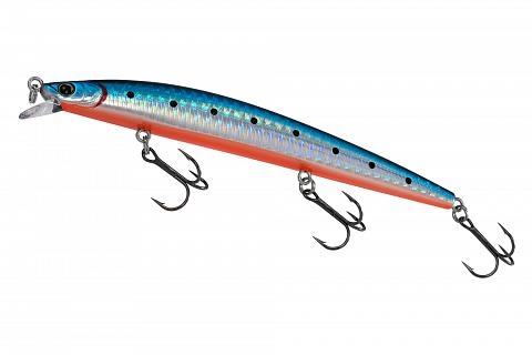Фото воблер kyoda blade minnow-120f, длина 120 мм, вес 12 гр, цвет p695 заглубление 0.3 - 0.6 м.